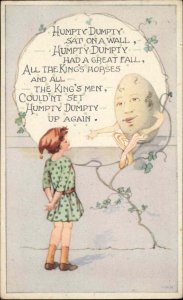 Humpty Dumpty Nursery Rhyme Token Series No. 3 Vintage Postcard