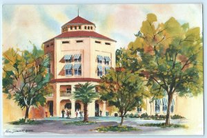 GAINESVILLE, FL ~ Ken Small Art ALACHUA COUNTY LIBRARY 5½x8½ Postcard 1992