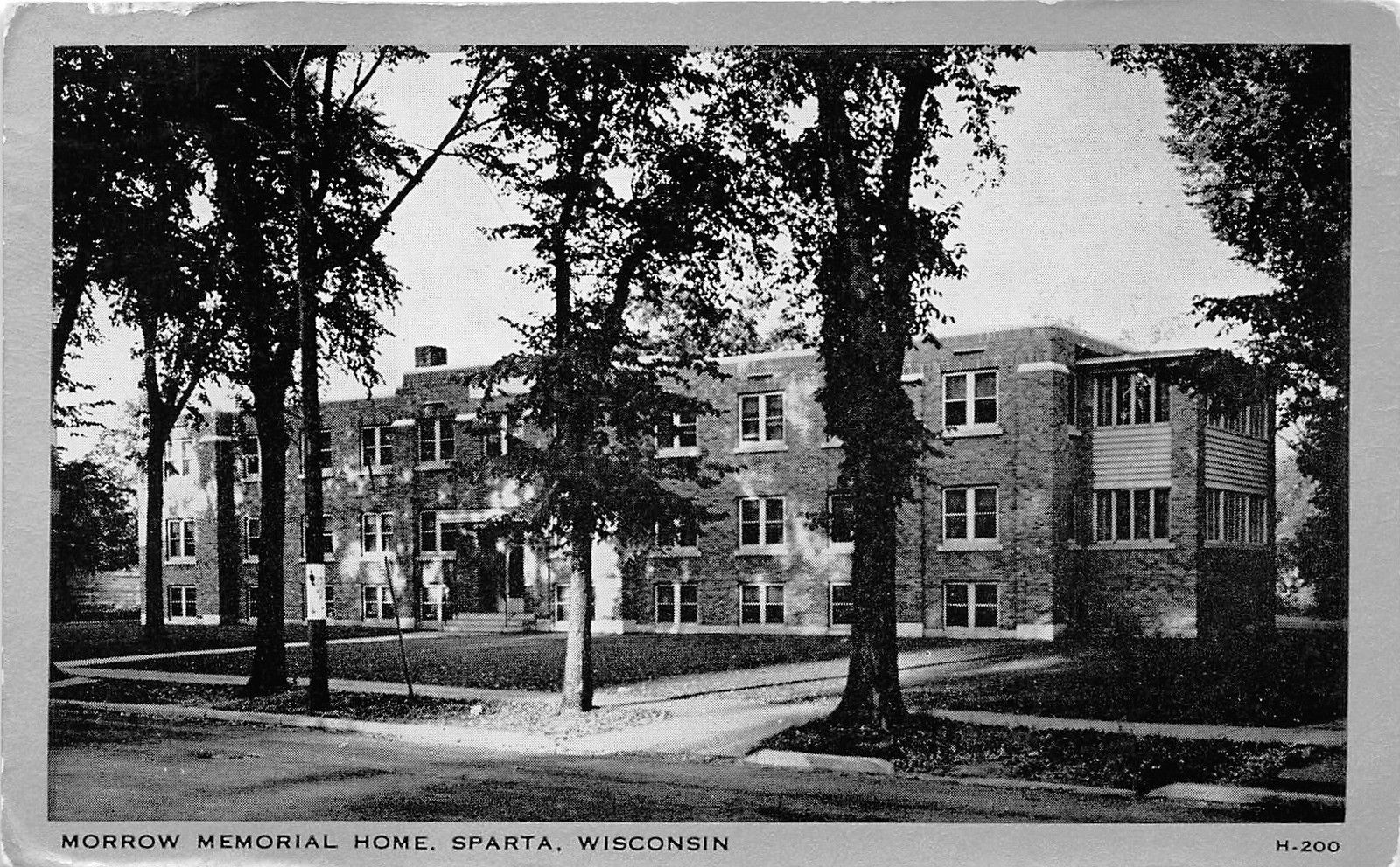 Sparta WisconsinMorrow Memorial HomeSign on Tree1943 Silver Border