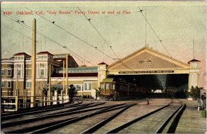 Key Route Ferry Depot at End of Pier, Oakland CA Vintage Postcard M48