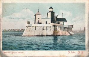 Beacon Light House in Harbor Saint John NB New Brunswick Canada - pm 1906 - UDB