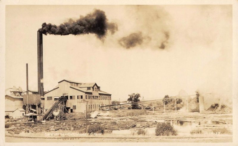 Oroville, California RPPC Saw Mill Logging Butte County 1930s Photo Postcard