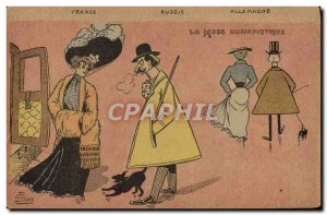 Old Postcard Fantasy Illustrator Leo G The humorous Dog Woman