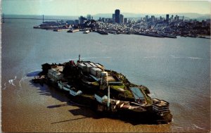Alcatraz Island Birds Eye View San Francisco California Chrome Postcard 