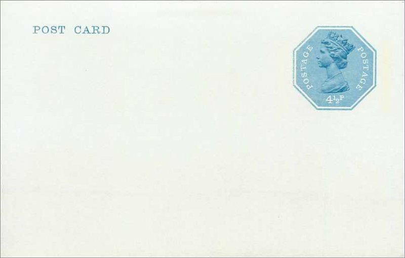 Entier Postal Stationery Postal Britain Great Britain 4 1 / 2p Machin