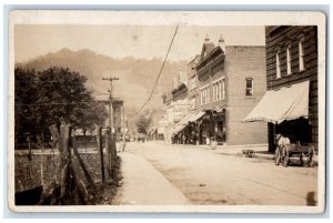 1922 Main Street Hardware Drug Store Horse & Buggy Child RPPC Photo Postcard 