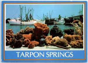 Postcard - Sponges on the Docks at Tarpon Springs, Florida, USA