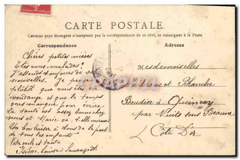 Old Postcard Avallon Vauban Statue And Walk