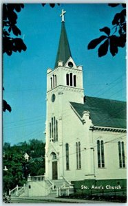 Postcard - Ste. Ann's Church - Mackinac Island, Michigan