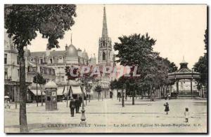 Chatellerault Old Postcard Mail and & # 39eglise St Jean Baptiste