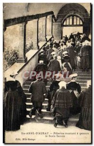 Old Postcard Ste Anne D & # 39Auray Pilgrims amount knees the Scala Sancta Fo...