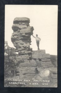 RPPC GARRETSON SOUTH DAKOTA SD BALANCING ROCK VINTAGE REAL PHOTO POSTCARD