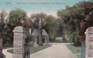 Indiana Fort Wayne Main Entrance To Lindenwood Ceemetery 1913