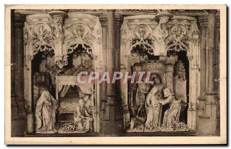 Postcard Old Brou Church Bourg Figures of the Altarpiece of the Chapel of the...