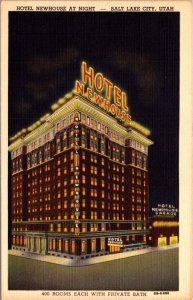 Linen Postcard Hotel Newhouse at Night in Salt Lake City, Utah