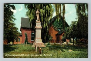 Hampton VA-Virginia, St. John Episcopal Church, Vintage Postcard 