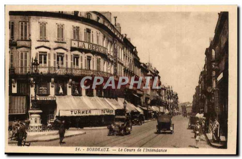 Bordeaux - The Course of & # 39Intendance Tunmer Depeche - Old Postcard