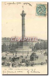 Old Postcard Paris Place de la Bastille