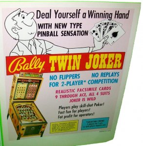 Twin Joker Bingo Pinball Machine Game Flyer Vintage 1972 Original 8.5 x 11 