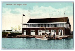 1914 The Boat Club Regina Saskatchewan Canada Posted Antique Postcard