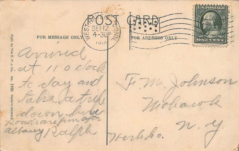 Auto Row, Savin Rock, Connecticut, Early Postcard, Used in 1910