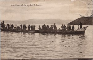 Battakboot Solo op het Tobameer Indonesia People Boat Medan Postcard H61