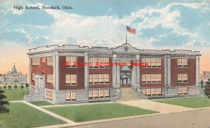 OK, Newkirk, Oklahoma, High School Building, 1915 PM, Curt Teich