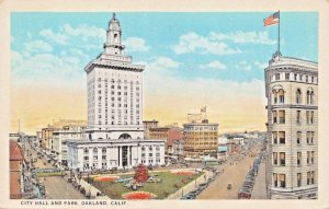 OAKLAND CALIFORNIA CITY~HALL AND PARK POSTCARD 1920s