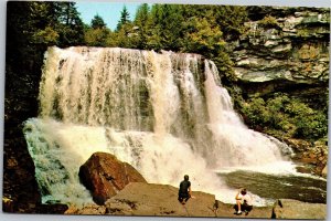 Postcard WV Davis Blackwater Falls as viewed from the falls trail