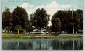 Orlando Florida~Victorian Home on Lake Lucerne~Fella on Street~c1908 Postcard