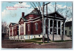 1911 The First Baptist Church Scene Kewanee Illinois IL Posted Vintage Postcard