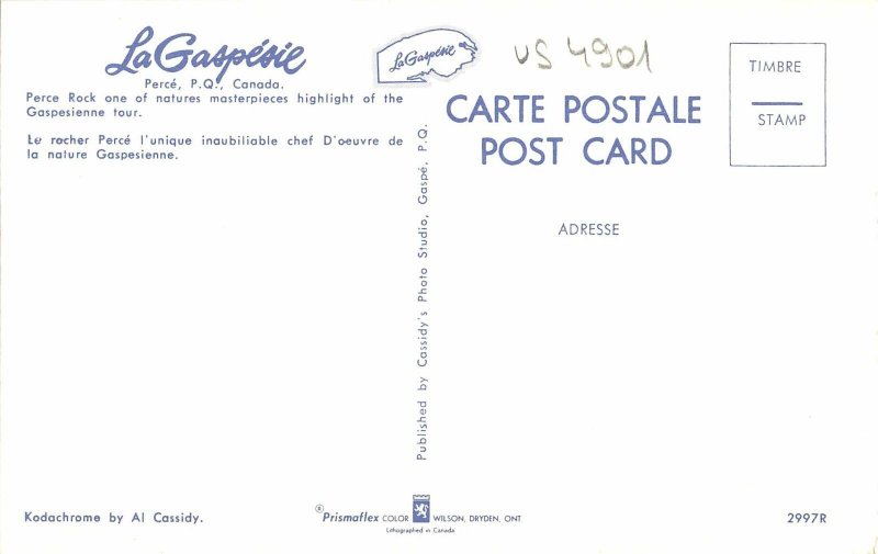 US4901 Canada Perce P. Q. Perce Rock Landscape