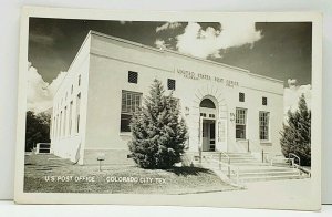 Colorado City Texas U.S. Post Office RPPC Real Photo Postcard J4