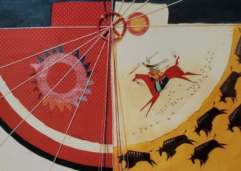 Buffalo Run Painting Donald Montileaux Red Cloud School Pine Ridge SD