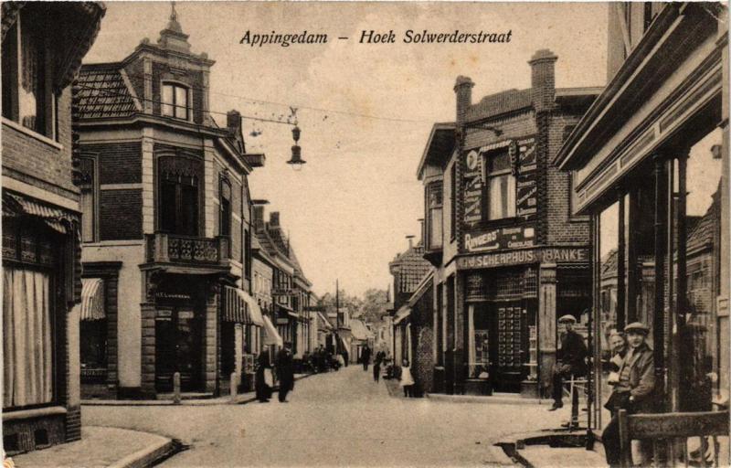 CPA AK APPINGEDAM Hoek Solwerderstraat NETHERLANDS (706214)