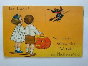Vintage Halloween Postcard Tuck Series 188 Embossed Flying Witch Oakland CA 1912