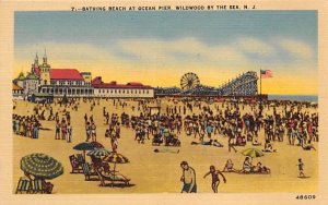 Bathing Beach at Ocean Pier in Wildwood-by-the Sea, New Jersey