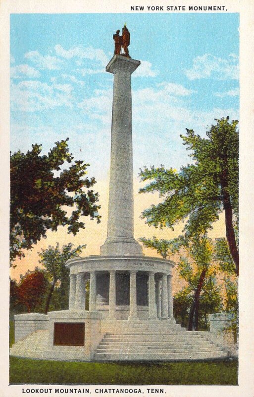 c.'16,  Civil War, New York Monument, Chattanooga,Tn,Old Postcard