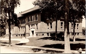Real Photo Postcard High School in Mitchell, South Dakota~138273