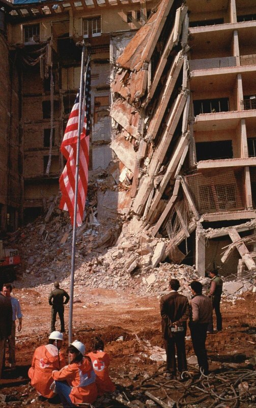 ​Vintage Postcard US Embassy Bombing Attack Beirut Lebanon