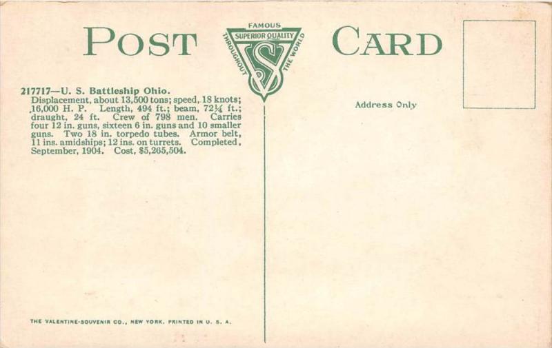 U.S. Battleship Ohio at sea