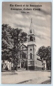CALAIS, Maine ME ~ Catholic CHURCH of the IMMACULATE CONCEPTION c1940s  Postcard