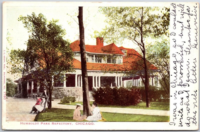 1908 Humboldt Park Refectory Chicago Illinois IL Recreation Area Posted Postcard