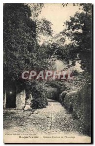 Old Postcard Roquefavour Hermitage entrance Path