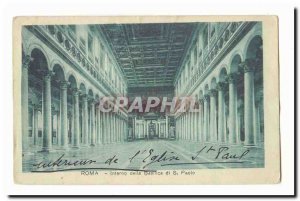Italy Italia Roma Old Postcard Interno della Basilica di Paolo S