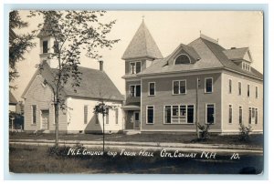 c1910 M.E Church And Town Hall Gtr. Conway New Hampshire NH RPPC Photo Postcard 