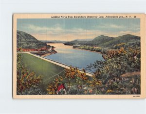 Postcard Looking North from Sacandaga Reservoir Dam, Adirondack Mts., New York