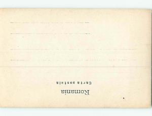 1904 rppc risque SEXY WOMAN POSING BESIDE STATUE ON COLUMN HM1139