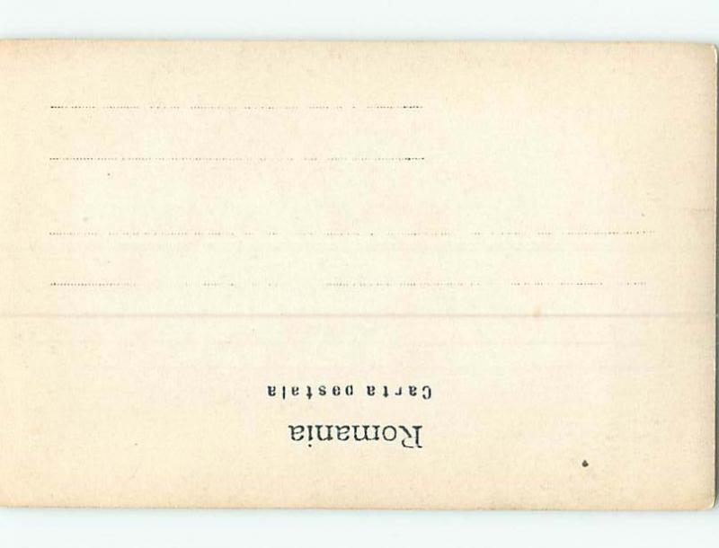 1904 rppc risque SEXY WOMAN POSING BESIDE STATUE ON COLUMN HM1139