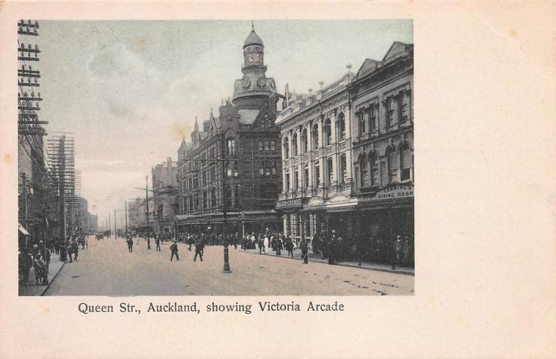 Queen Street, Auckland, New Zealand, Victoria Arcade, Early Postcard, Unused